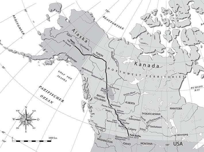 Map of Canada and Alaska