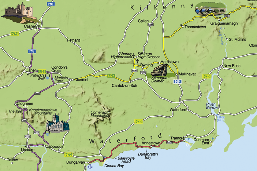 Maps for guidebooks, detail